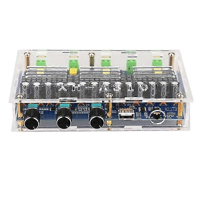 Tpa3116d2 bluetooth 5.0 digital power amplifier board 4 channel 50wx2+100wx2 stereo dual bass subwoofer home theater