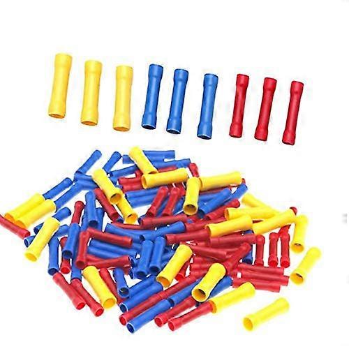 100pcs Assorted Full Insulated Butt Connector Electrical Automotive Cable Wire Crimp Terminal