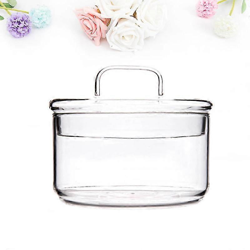 Stackable Heat Resistant Glass Bowl Transparent Salad Bowl Innovative Dessert Fruit Box With Lid