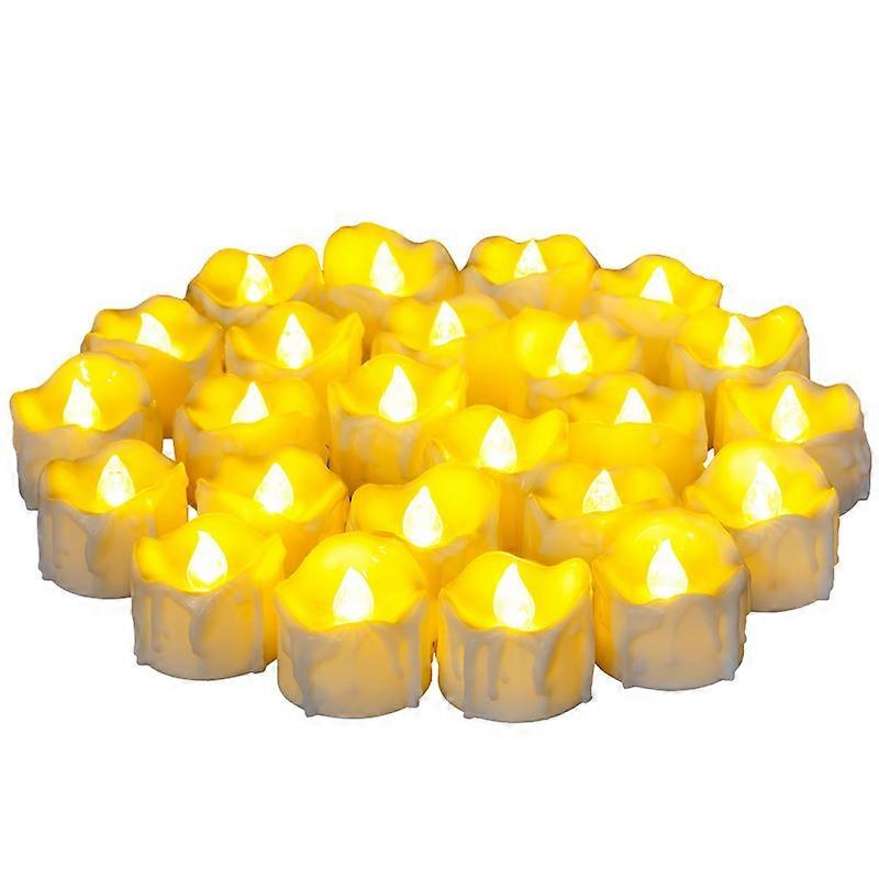 24 Pack LED Timer Tea Lights Battery Operated, Flameless