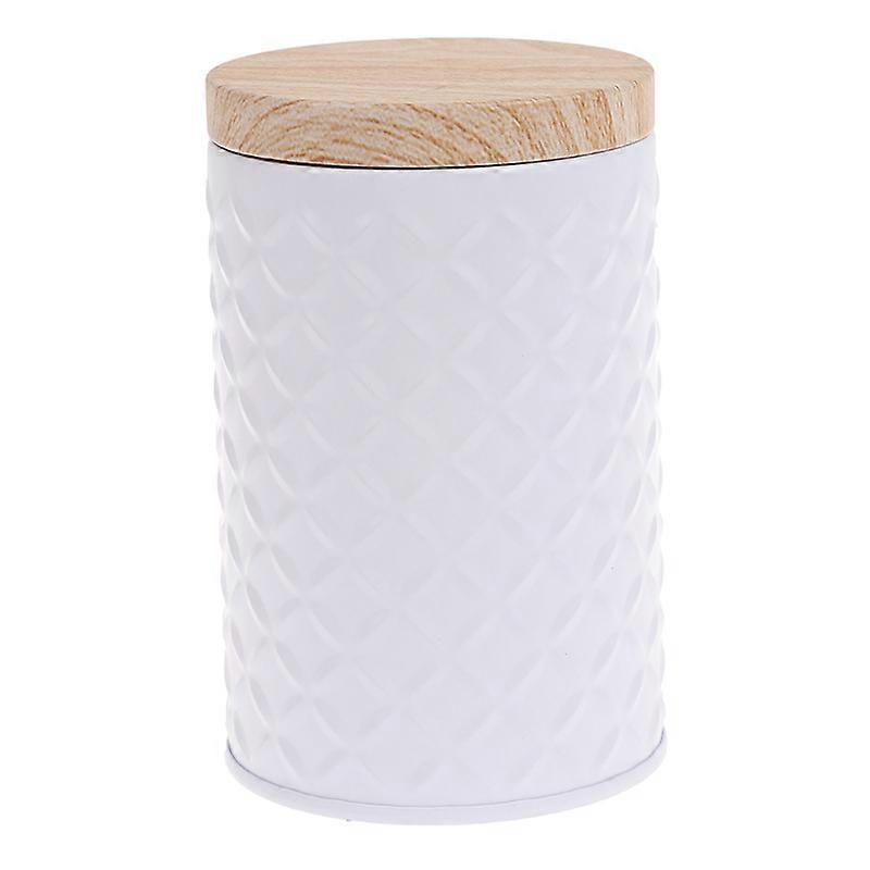 Round Empty Iron Box With Wood Grain Lid Candy Storage Box Diy Candle Making Jar