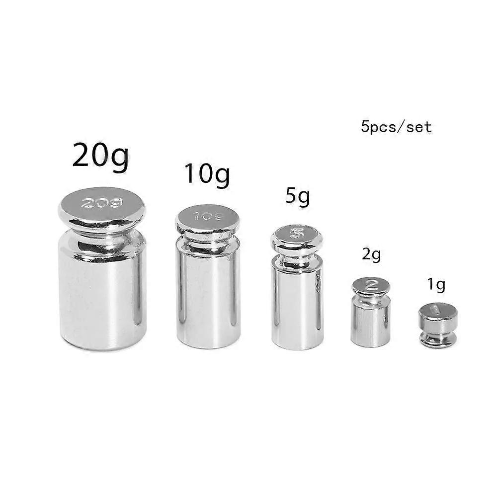 1/5Pcs Grams Accurate Calibration Set Chrome Plating Scale Weights Set For Home Kitchen Tool 1g 2g 5g 10g 20g 50g 100g