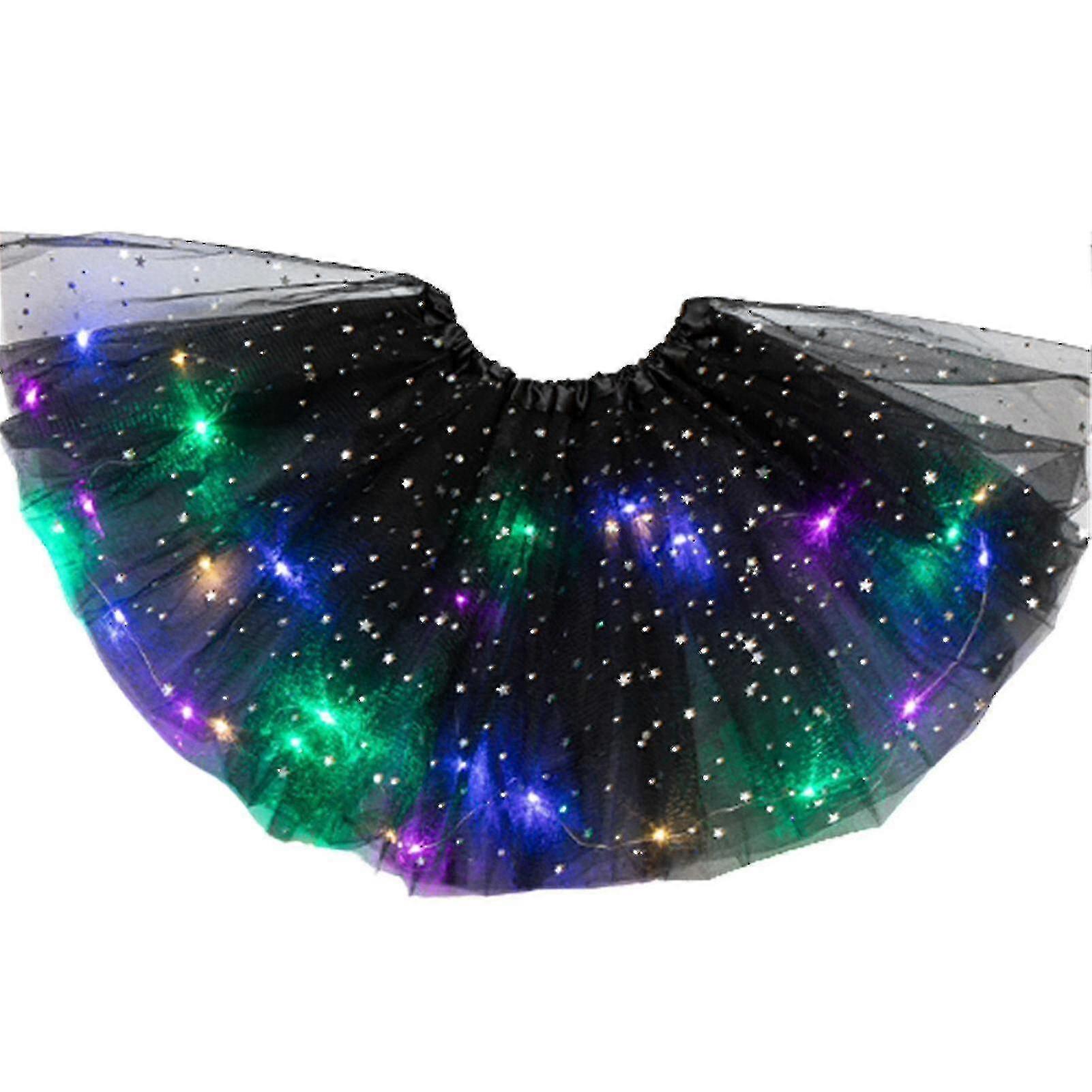 الفتيات الأطفال النيون أدى توتو تنورة الحزب الرقص ارتداء مطوي طبقات تول تضيء