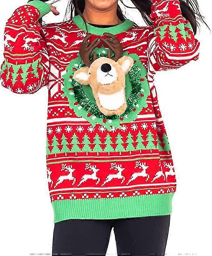 Unisex gestrickt hässlicher Pullover Neuheit 3d niedliche Puppe Pullover Pullover Pullover Partys Pullover Top