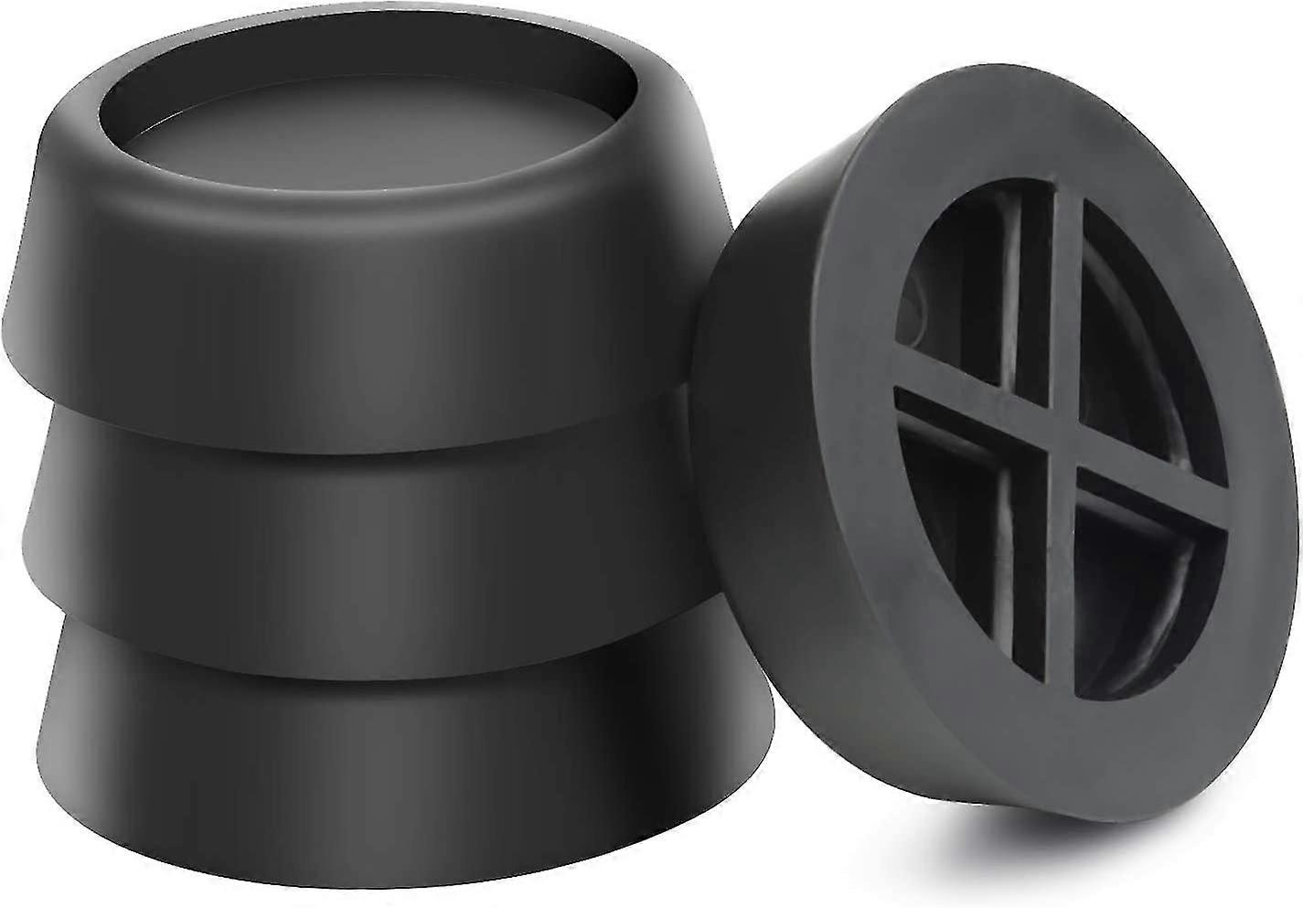 Set Of 4 Universal Anti-vibration Washing Machine And Dryer Vibration Dampers - Rubber - Black [energy Class A]
