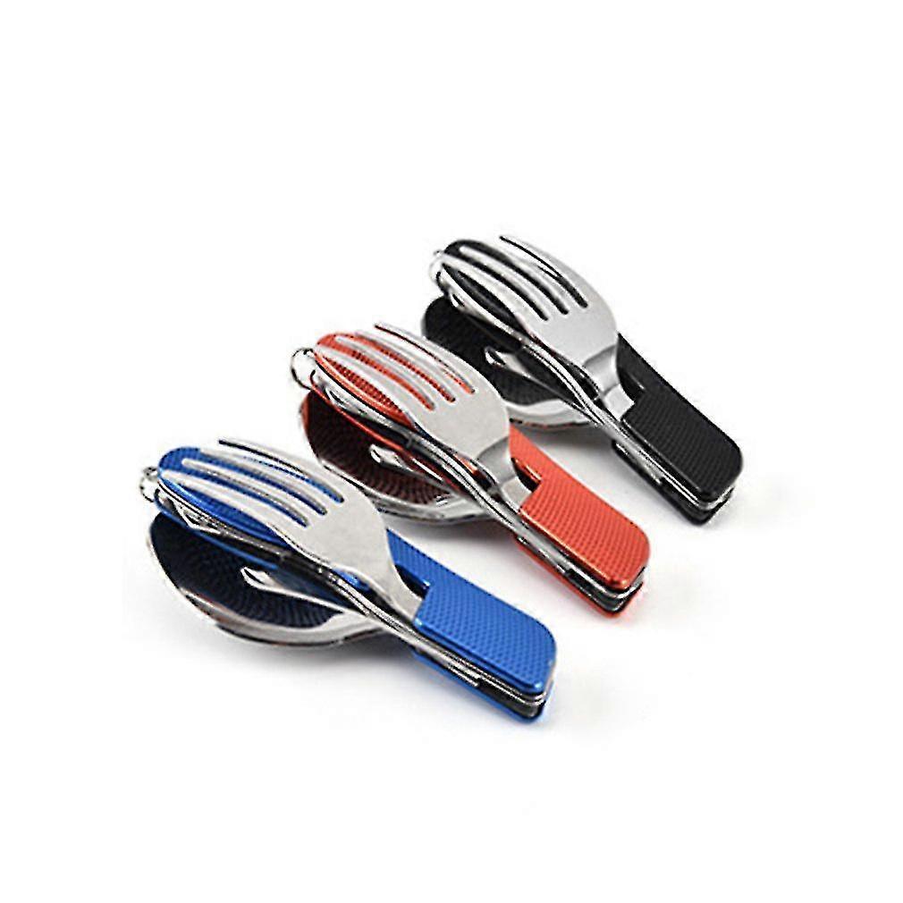 Outdoor Cam Portable Fork Tableware Tools Folding And Detachable Combined Less Steel Fork Travel