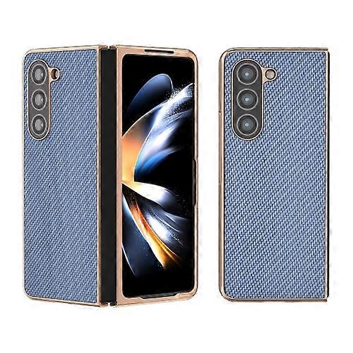 For Samsung Galaxy Z Fold5 Nano Electroplating Carbon Fiber Texture Mobile Phone Case