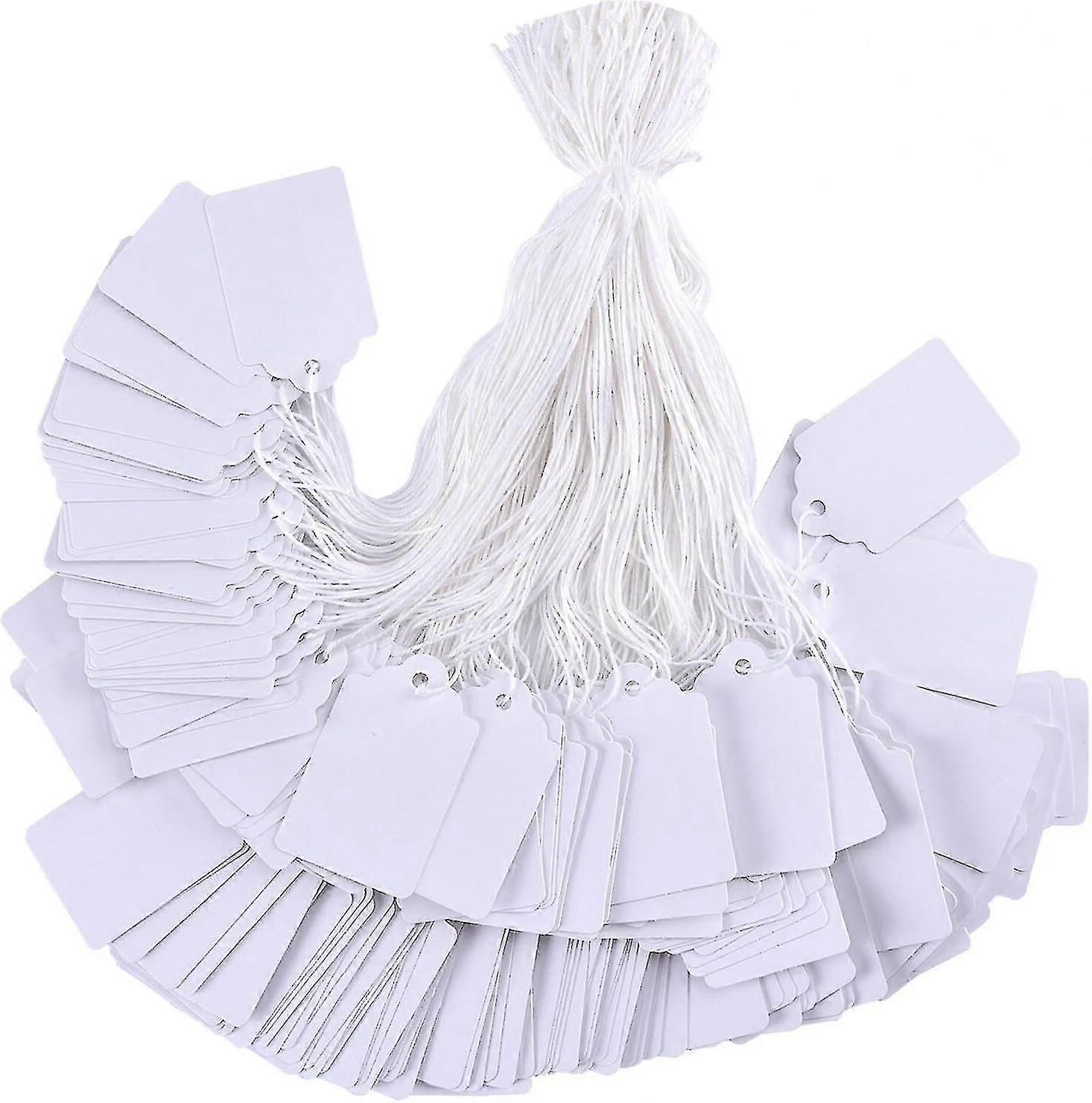 Price Tags With String 100pcs White Labels For Merchandise
