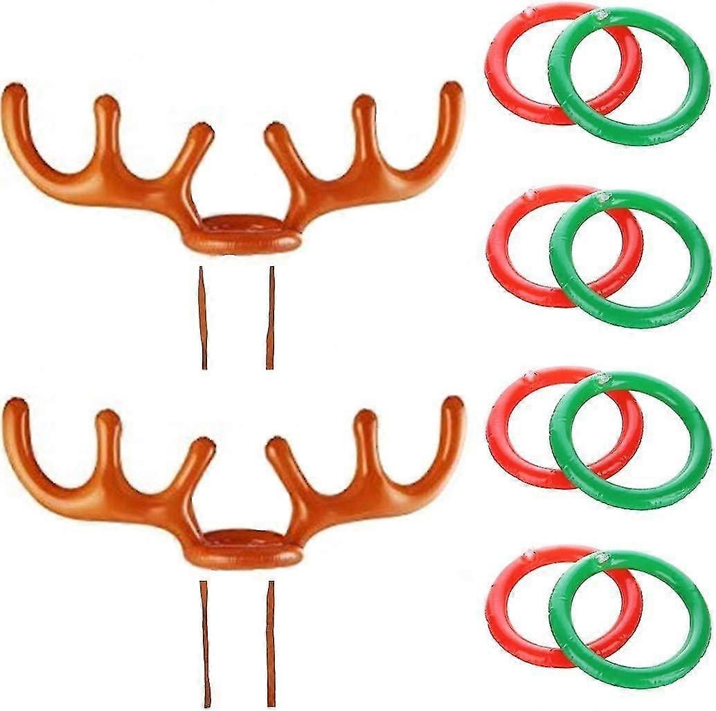 Christmas Inflatable Ring, Throwing Game Reindeer Antler Ring Throwing Game Christmas Party