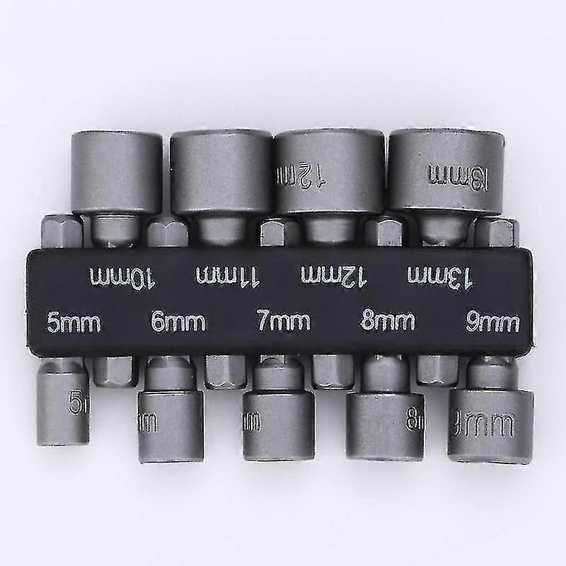 9-piece Diy Hex Socket Female Screwdriver Bit Adapter