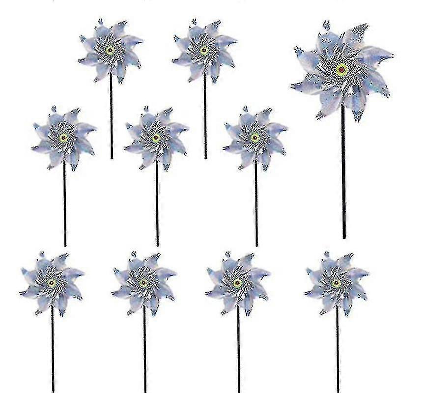 10 Pcs Windmill Refor Bird Repellent, Bird Repellent Reflective, Reflective Windmill Bird Repellent Anti-birds to Protect Garden, Orchard, Yard, R