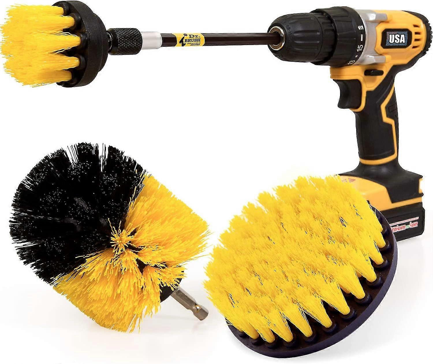 4 Pack Drill Brush Power Scrubber Cleaning Brush Extended Long Attachment Set All Purpose