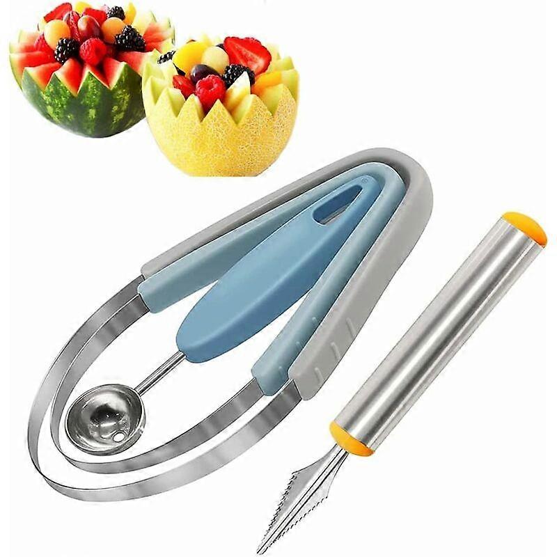Fruit Cutter Set, 4 Pieces Multifunctional Fruit Peeler, 3 in 1 Multifuncti