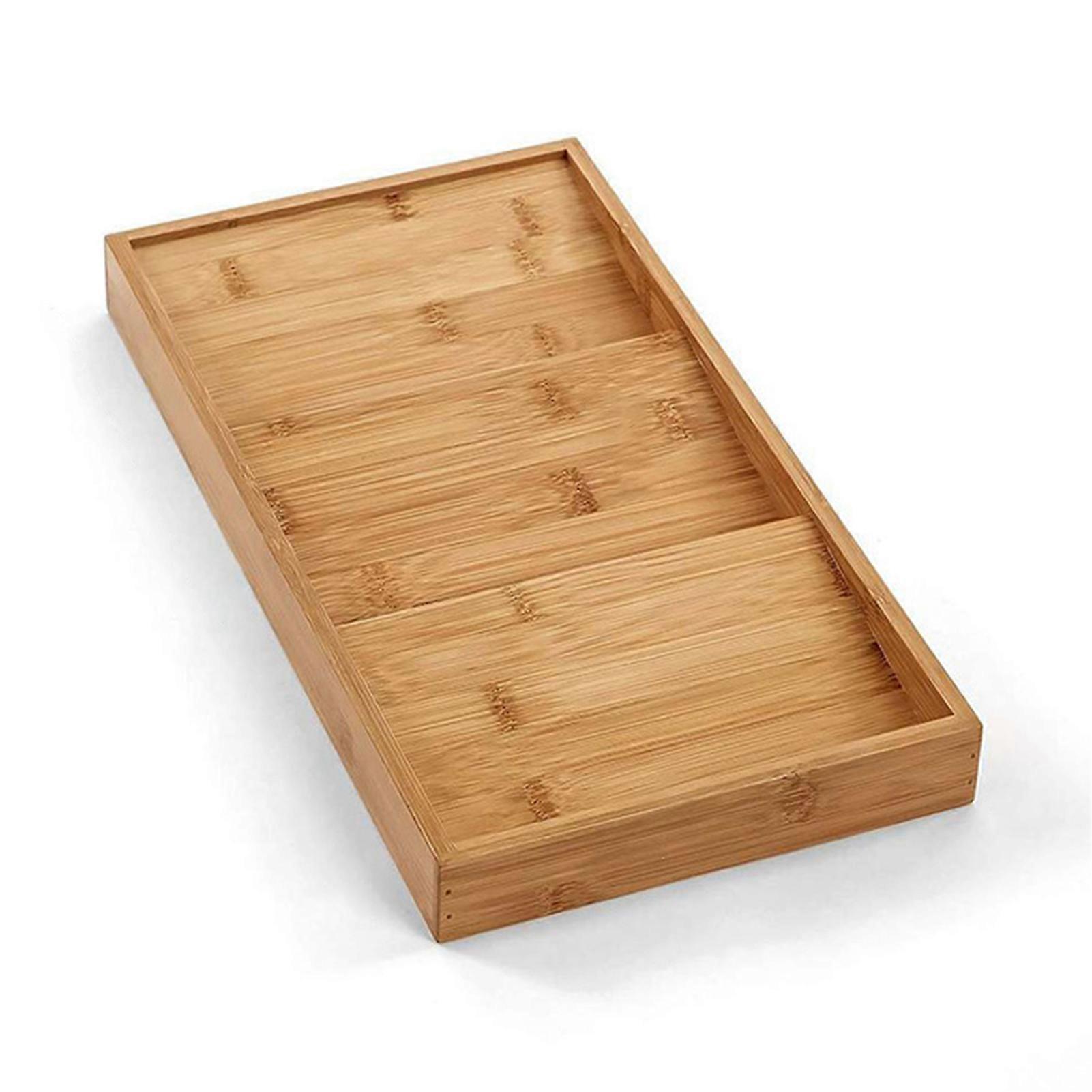 Bamboo Drawer Organizer Box 3 Tier Seasoning Drawer Storage Box Stepped Design Drawer Organizer for Kitchen Bathroom Makeup Pantry