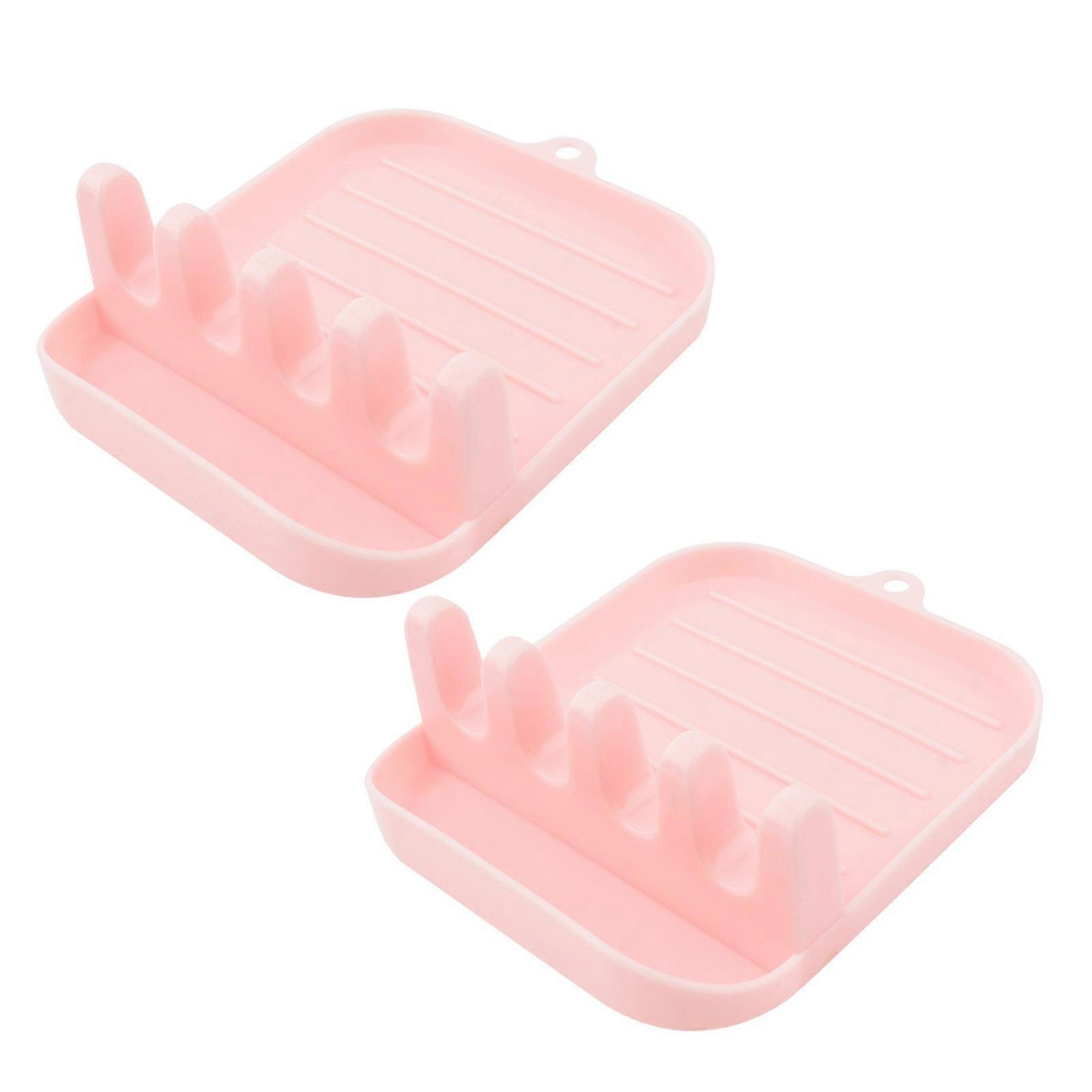 2Pcs Pot Lid Rack Easy to Clean Spoon Chopsticks Rest Holder Space-Saving Countertop Kitchen Utensil Holder for Home