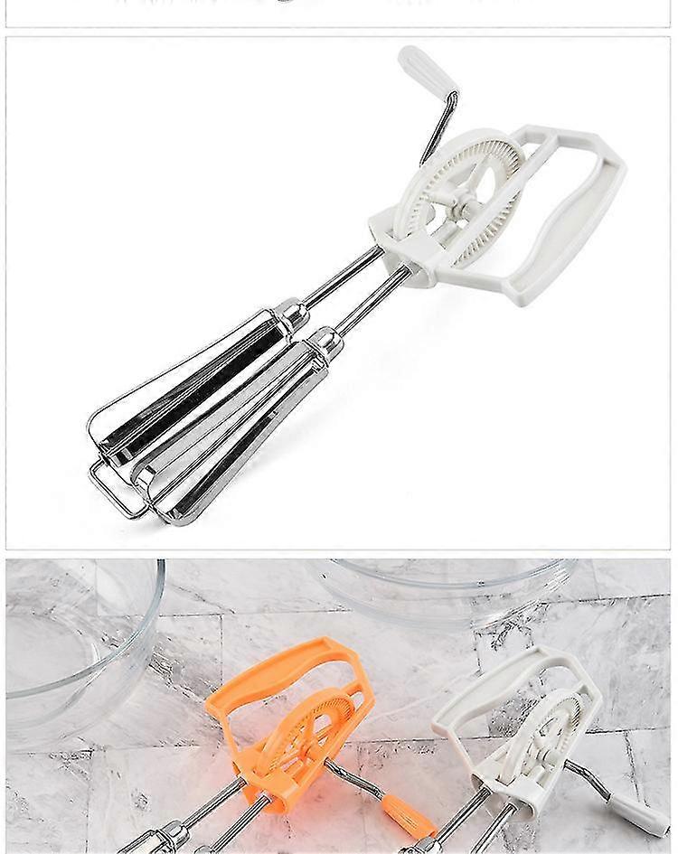 Crank Whisk Stainless Steel Whisk Manual Rotating Whisk Hand Egg Mixer Kitchen Cooking Tool