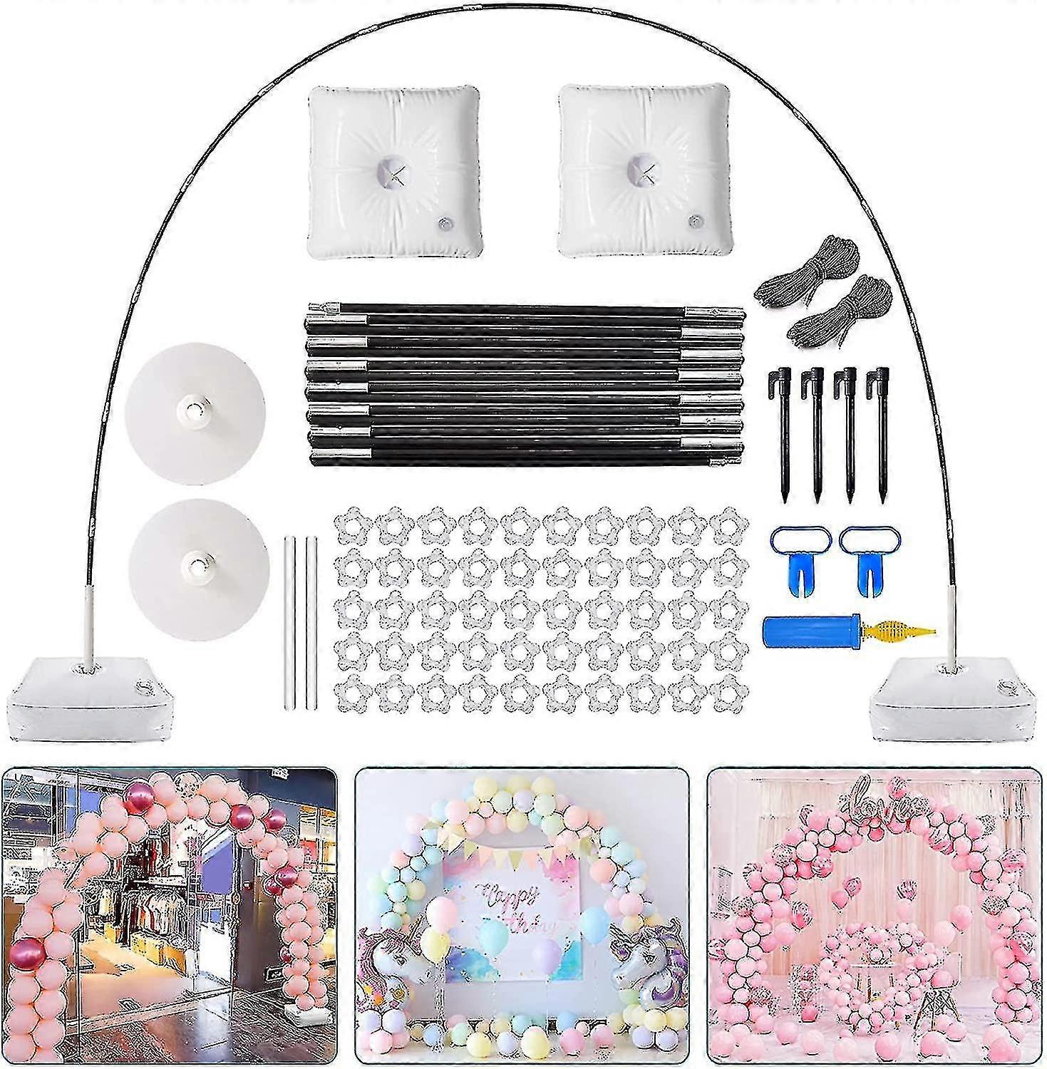 Twobees Advanced Balloon Arch Kit - 9ft Tall & 10ft Wide Stand With Base, Pumps & Poles For Parties - View #3