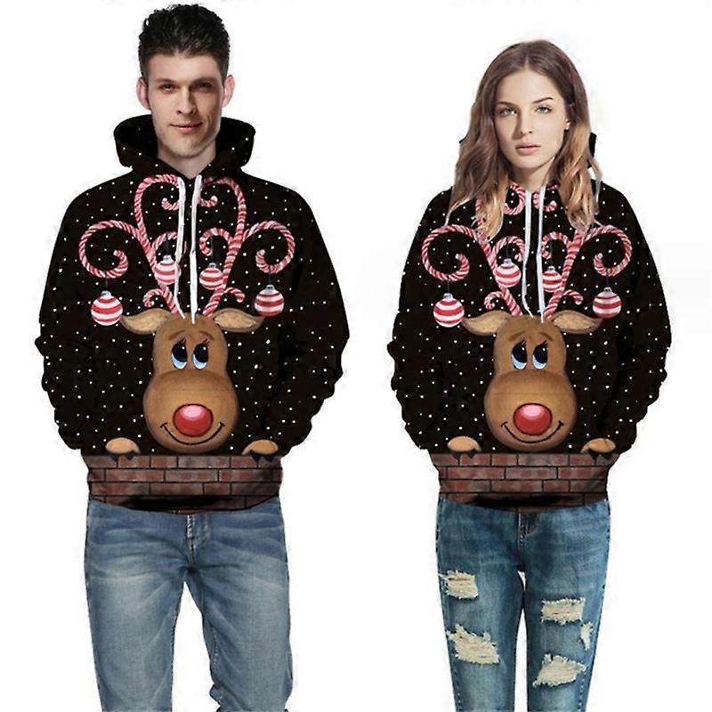 Suéter navideño feo para hombre Sudaderas gráficas en 3D novedosa Sudadera con capucha Sudadera con cordón Sudadera con capucha con bolsillo