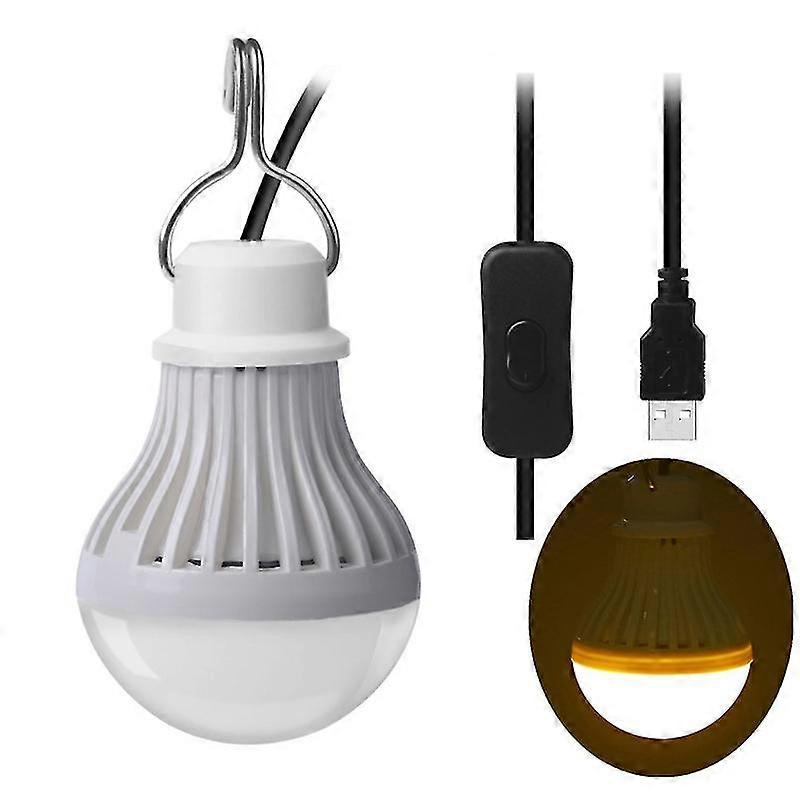 Usb Portable Led Bulb With 2.5m On/off Switch Cable For Indoor Outdoor Camping