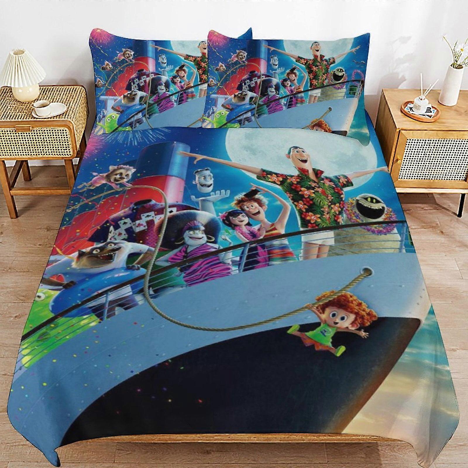 Bedding set GD350 Hotel Transylvania Comforter Set 3 Pieces Quilt Cover Set Soft Bedding Sets for All Seasons (1 Comforter  2 Pillowcases) HZ350