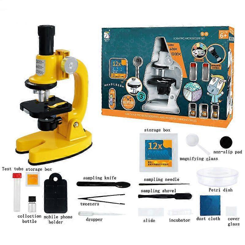 Hd 1200x microscope toy set primary school biological science experiment equipment children's educational science education gift
