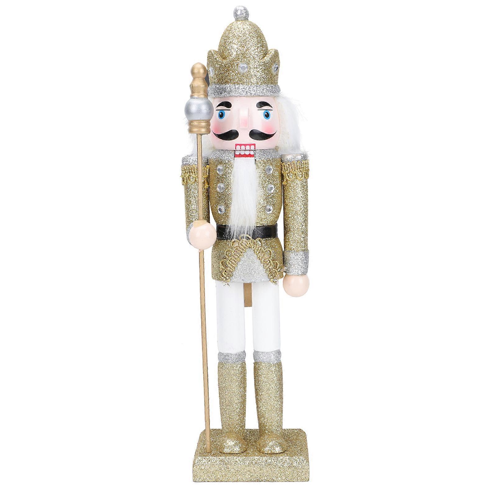 1Pc Nutcracker Ornament Wooden Nutcracker Figure Soldier Puppet Toy Adornment