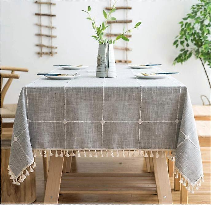 Rustic Lattice Tablecloth Cotton And Linen Square Tablecloths For Kitchen, Party, Feast, Christmas60*60Cm)