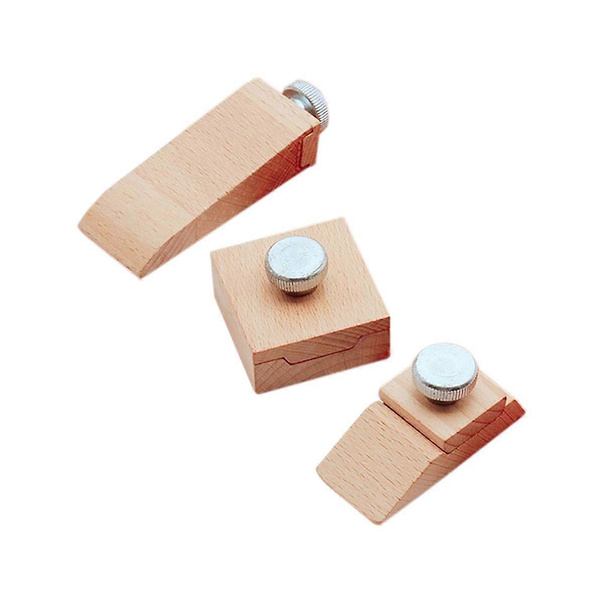 3Pcs Beech Sandpaper Grinding Block DIY Leather Trimming Edge Polishing Bevel Sandpaper Grinding Bl