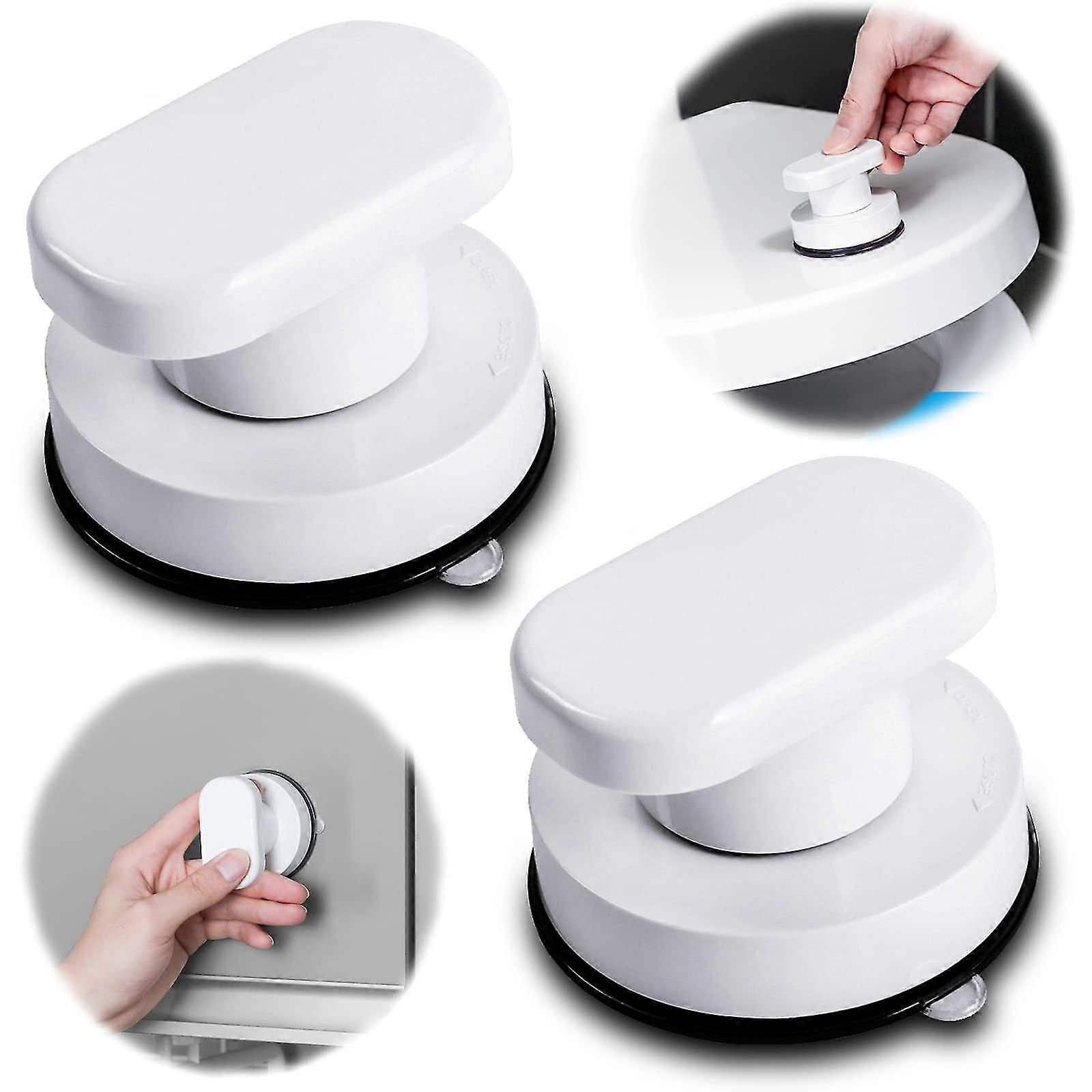 2Pcs Strong Suction Cup Pull Handles,Cupboard Knobs Drawer Cupboard Door Handle Glass Pull Handles