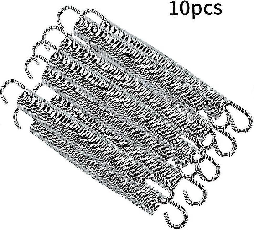Trampoline Spring Heavy Duty Replacement Kit With Hooks For Outdoor Easy Installation Rustproof Durable Spring Trampoline Accessories (silver) (10pcs)