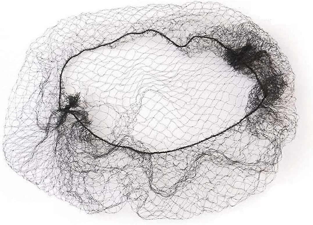 hårnet usynlig elastisk kant mesh bolle hår net til ballet dans (10stk, sort)