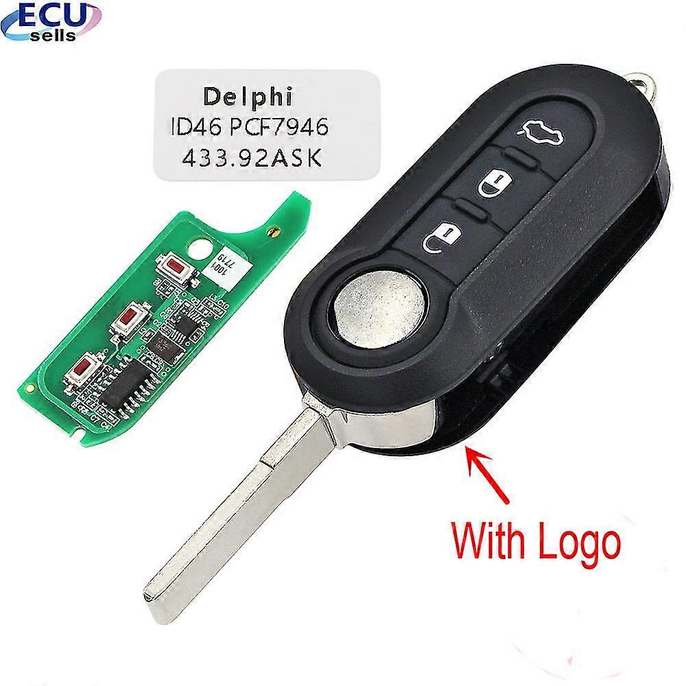 3b Remote Key For Fiat 500 Doblo Qubo Grande Punto 2006-2013 Delphi / Marelli Bsi System 433.92Pcf7946 Replace Smart Key