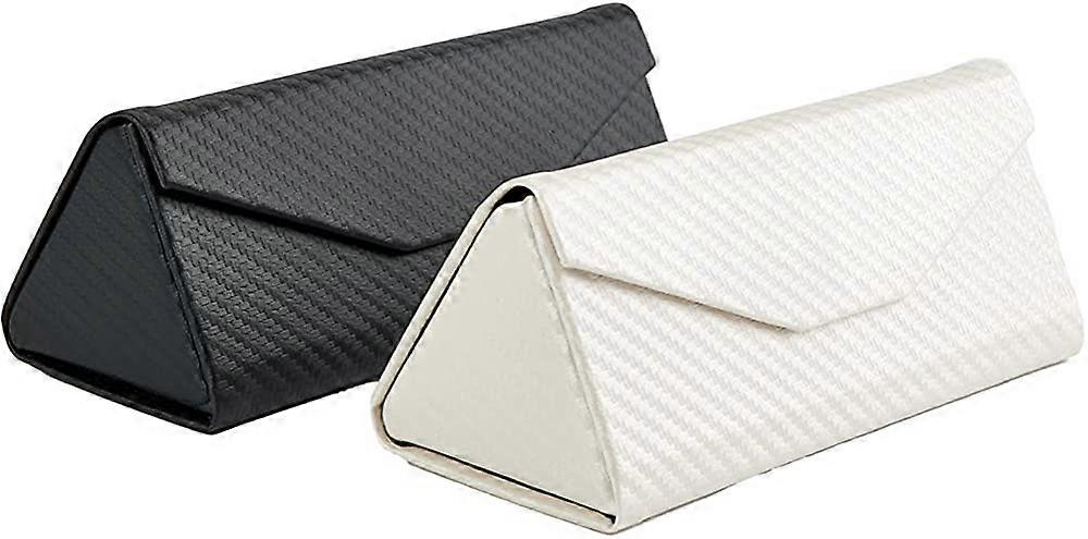 Collapsible Triangle Travel Glasses Case Foldable Flat for Eyewear Storage