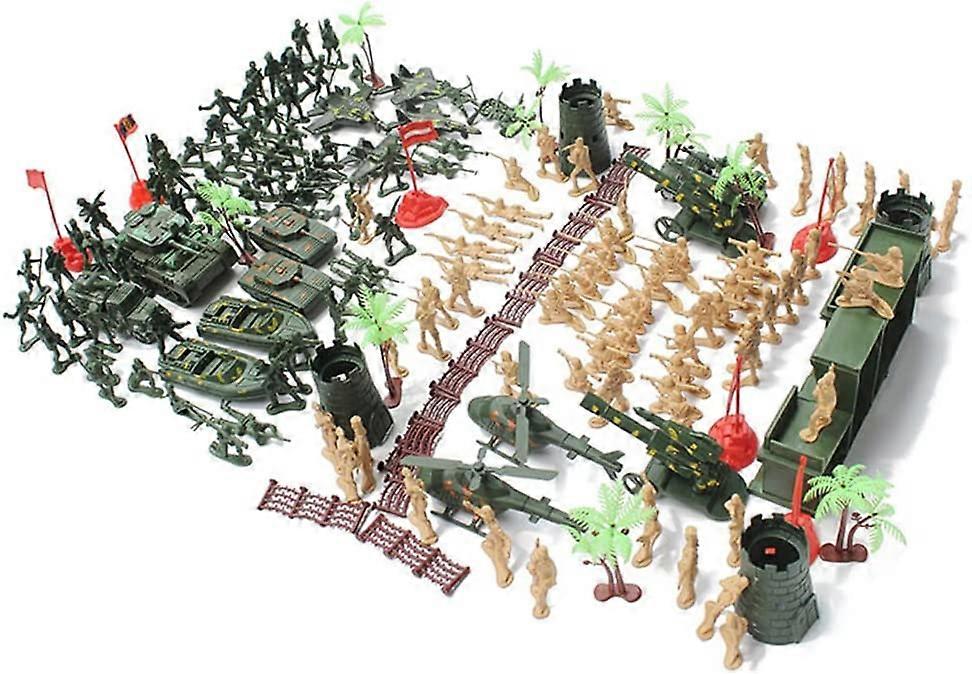 188 Pieces Army Action Figures Set, Military Play Set with Soldiers, Tanks, Planes, Flags, Soldier Figures Set Model Boys Plastic Mission Army Militar