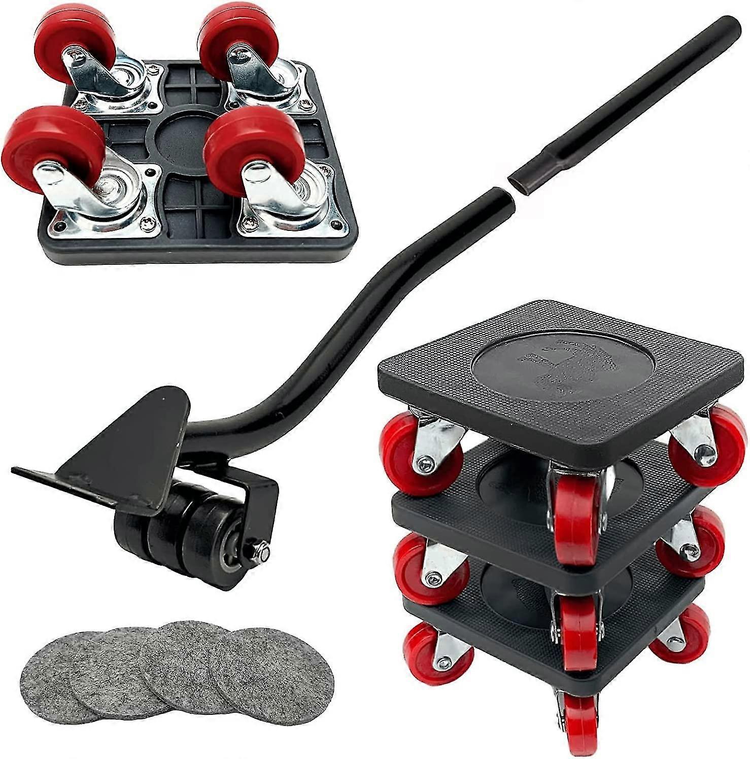 محرك الأثاث ، عجلات الأثاث الثقيل ، عربة نقل الأثاث ، عجلات دوارة 360 وقضيب رفع ، سعة تحميل تصل إلى 400 كجم