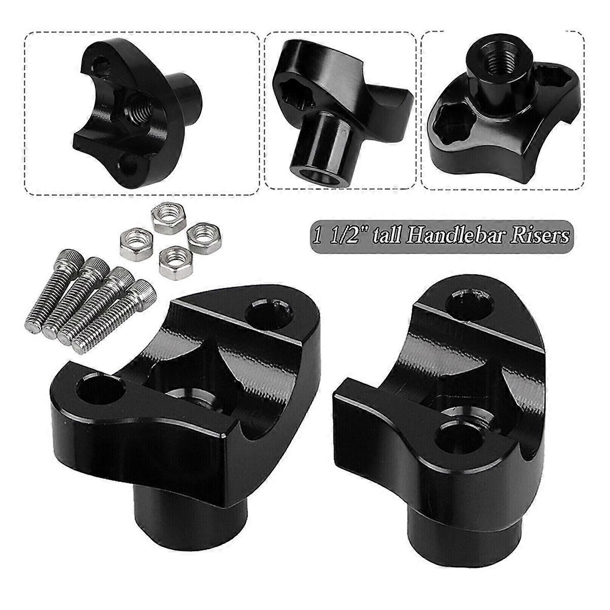 Black 1In Handlebar 1 1/2In Risers for Softail XL 883 1200