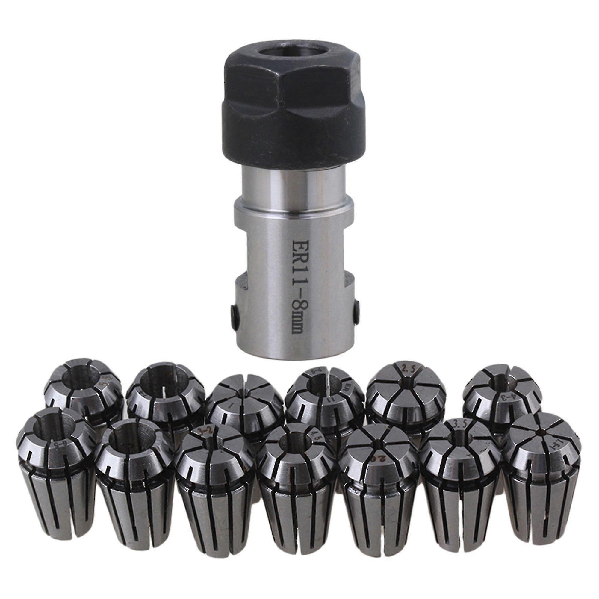 Er11 8mm Type A Extension Rod & 13pcs Spring Collets Set For Cnc Milling