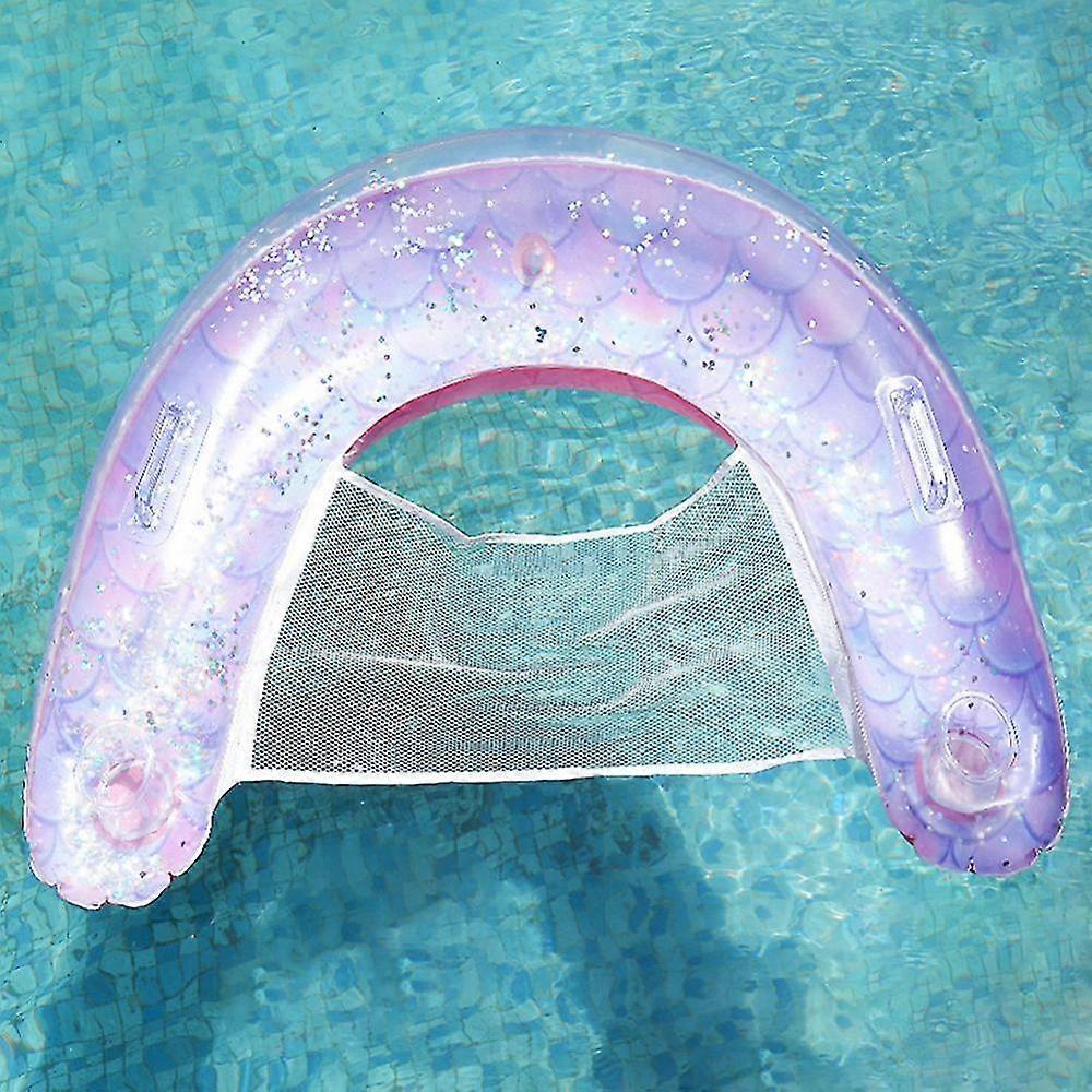 Easter Glitter Pool Lounger, Swim Inflatable Floating Water Hammock, Inflatable Chair Floats With 2 Cup Holders