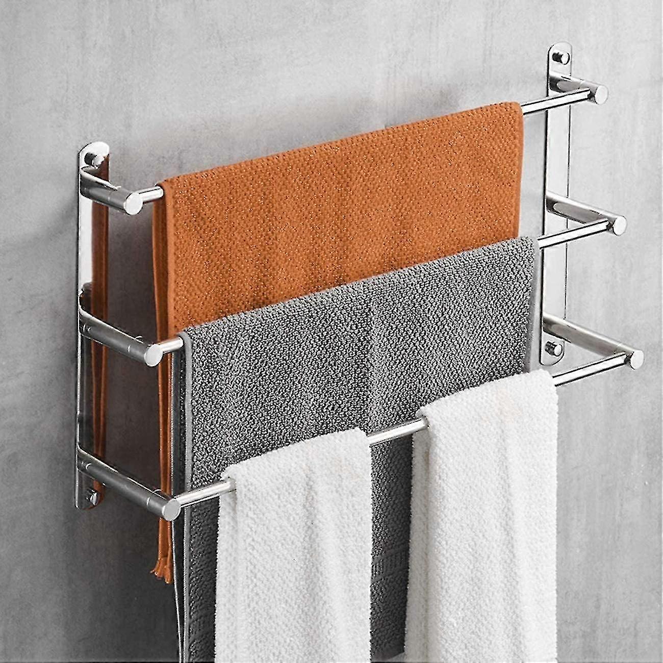 Towel Bars Retractable Bathroom Towel Rack With Hooks Multi-layer