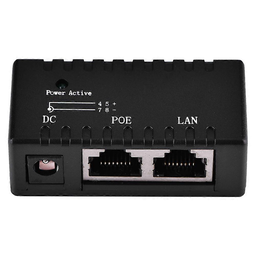 POE Splitter Power Over Ethernet Injector Adapter compatible LAN Network Black