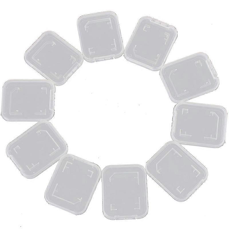10pcs / sæt Sd Sdhc hukommelseskort Gennemsigtig Opbevaring Box Beskyttende sag Holder