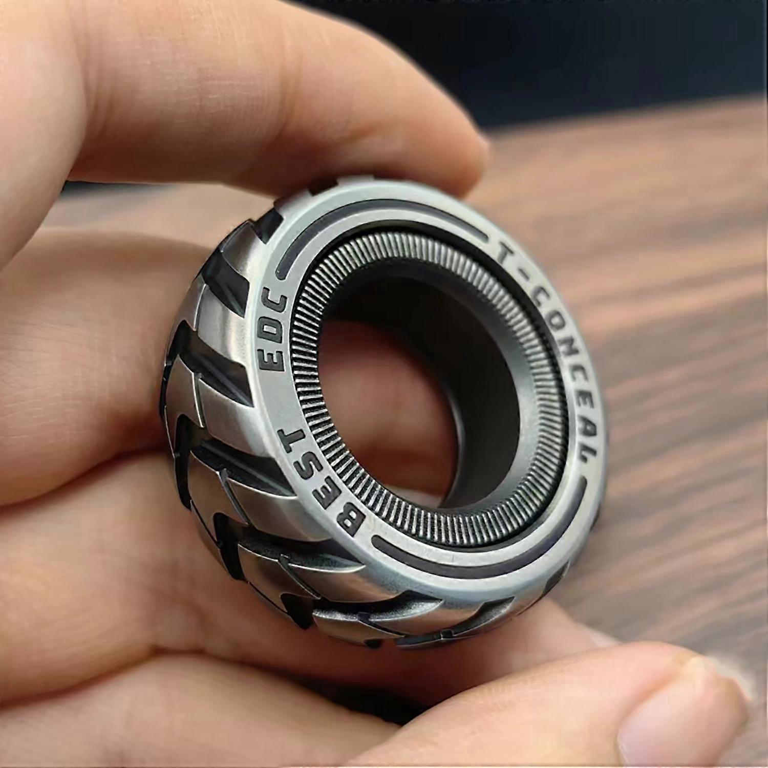 Mekaniker Ring Avsnitt EDC Fidget Spinner Rustfritt Stål Fingertupp Gyro Skralle Metall Fidget Slider Voksen Kontor Skrivebord Leker POP