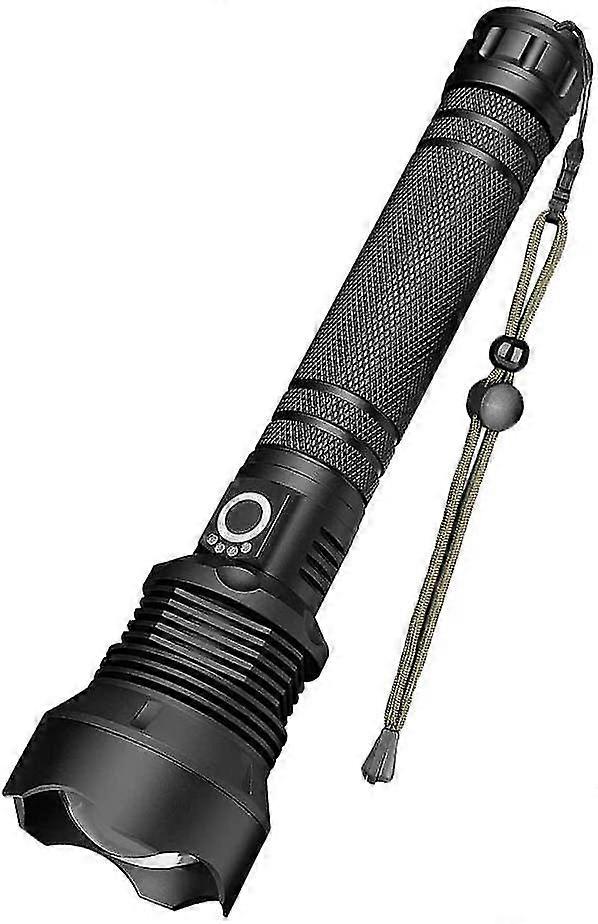 Led Flashlight, 90000 Lumens Xhp70 Ultra Powerful Adjustable Zoomable Waterproof Torch Flashlight, Usb Rechargeable Flashlight, Contains 2*18650 High