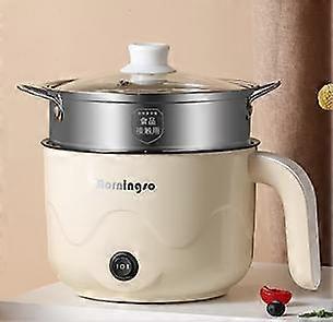 Khaki Multi-Function Mini Elektrisk Riskoker Nonstick Varmepanne Kokekar Dobbeltlags Dampbåt