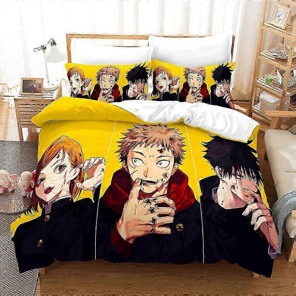 n378 Bed Sheets Jujuu isen Bedding Set - Comfortable and Lightweight3-Piece Cartoon Bedding Set (Available in Multiple Sizes) (1 Duvet Cover and 2 Pi
