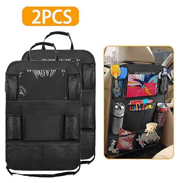 Car Backseat Organizer with Touch Screen Tablet Holder Auto Storage Pockets Cover Car Seat Back Protectors for Trip Kids Travel