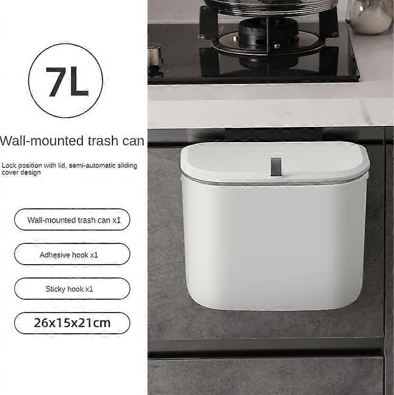Papierkorb Abfallkorb 7L / 9L Wandmontierter Küchenmülleimer Tür Hängender Mülleimer Lebensmittelabfalleimer Badezimmer WC AbfallMülleimer & Wastebaske