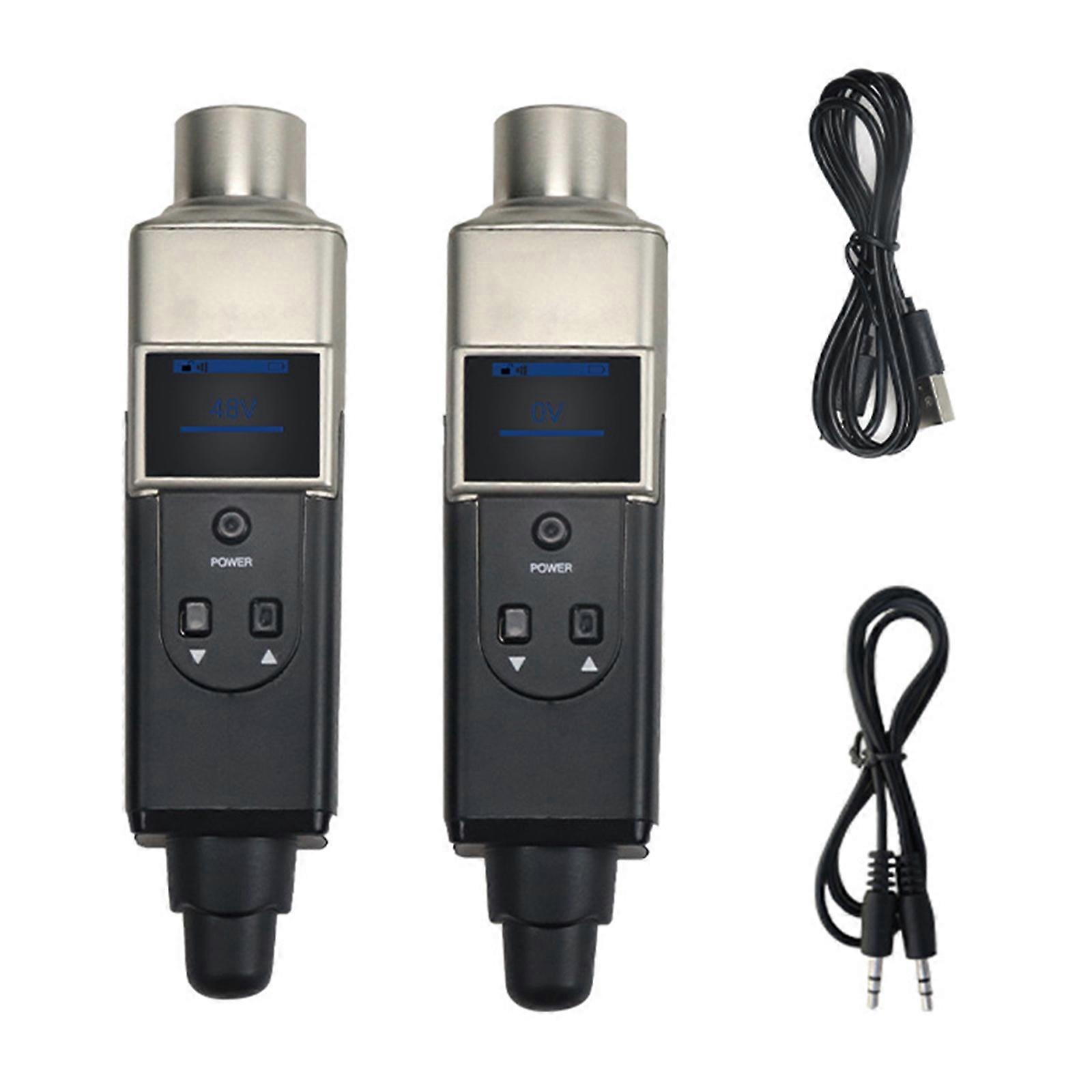 1Pair Plug-on Microphone Wireless System XLR Transmitter and Receiver Adapter