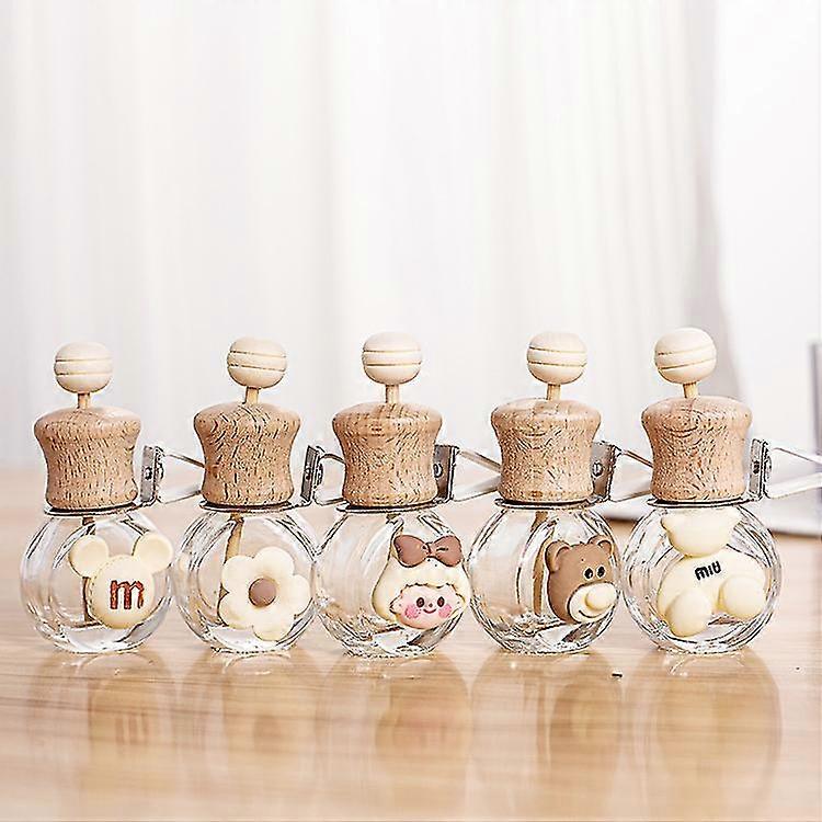 5pcs Car Hanging Perfume Bottles Empty Car Hanging Aromatherapy Bottles
