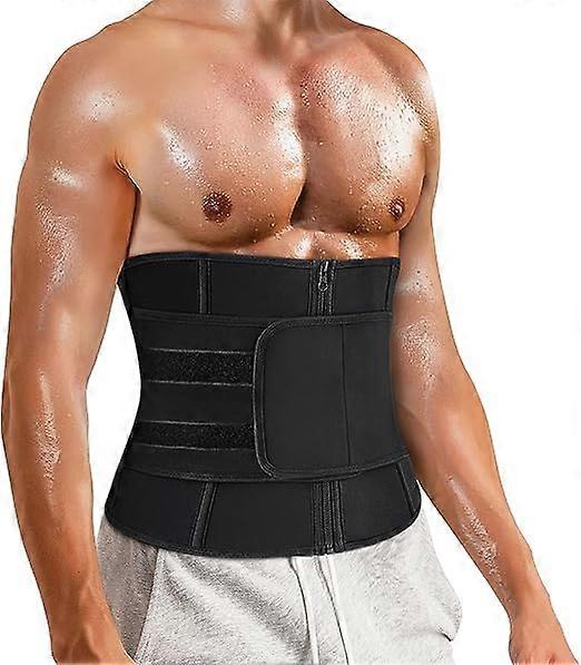 L-Belt Men's Sweat Belt Adjustable Slimming Girdle Flat Belly Abdominal Neoprene Slimming for Sauna